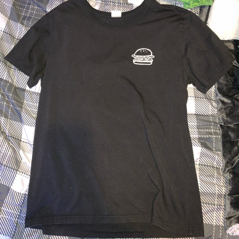 burger t-shirt. worn.
